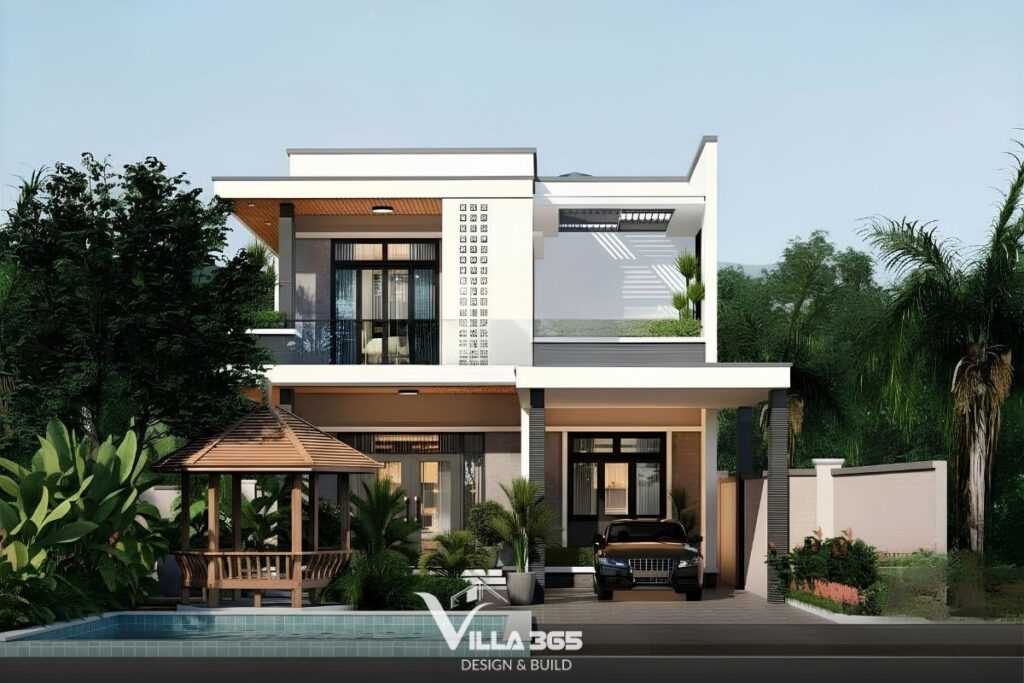 Mẫu biệt thự 2 tầng mặt tiền 9m đẹp nhất