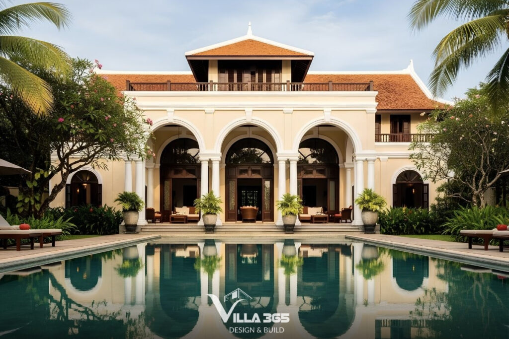 Mẫu biệt thự 2 tầng phong cách Indochine