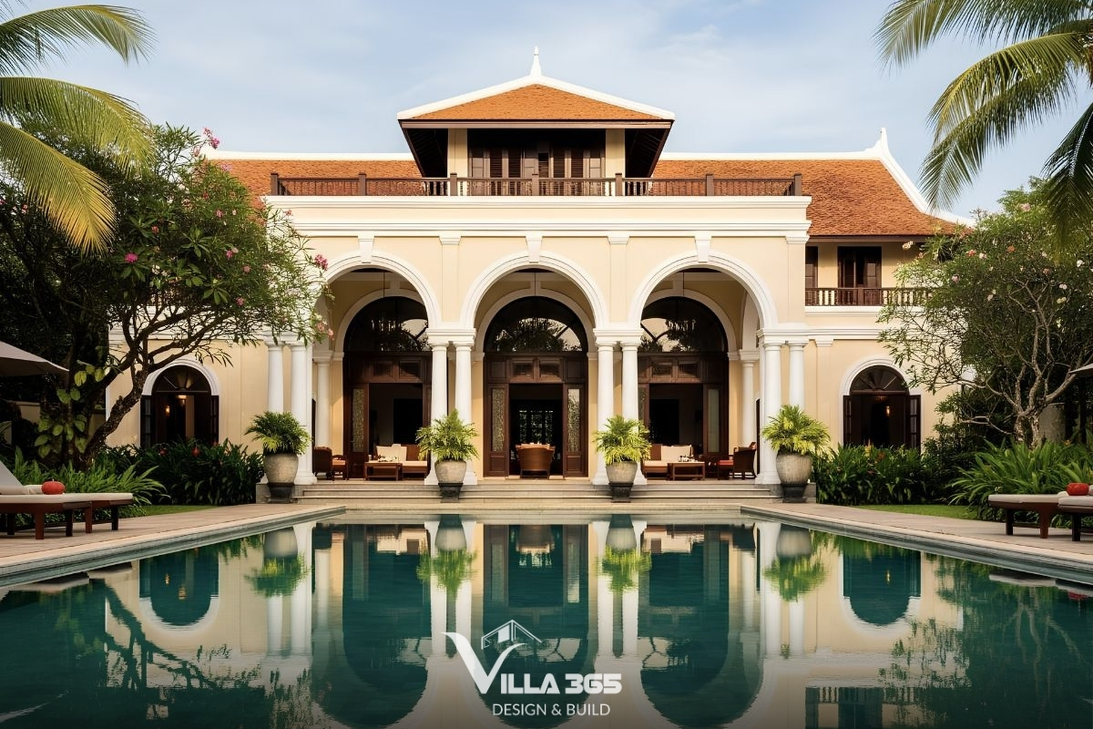 Mẫu biệt thự 2 tầng phong cách Indochine