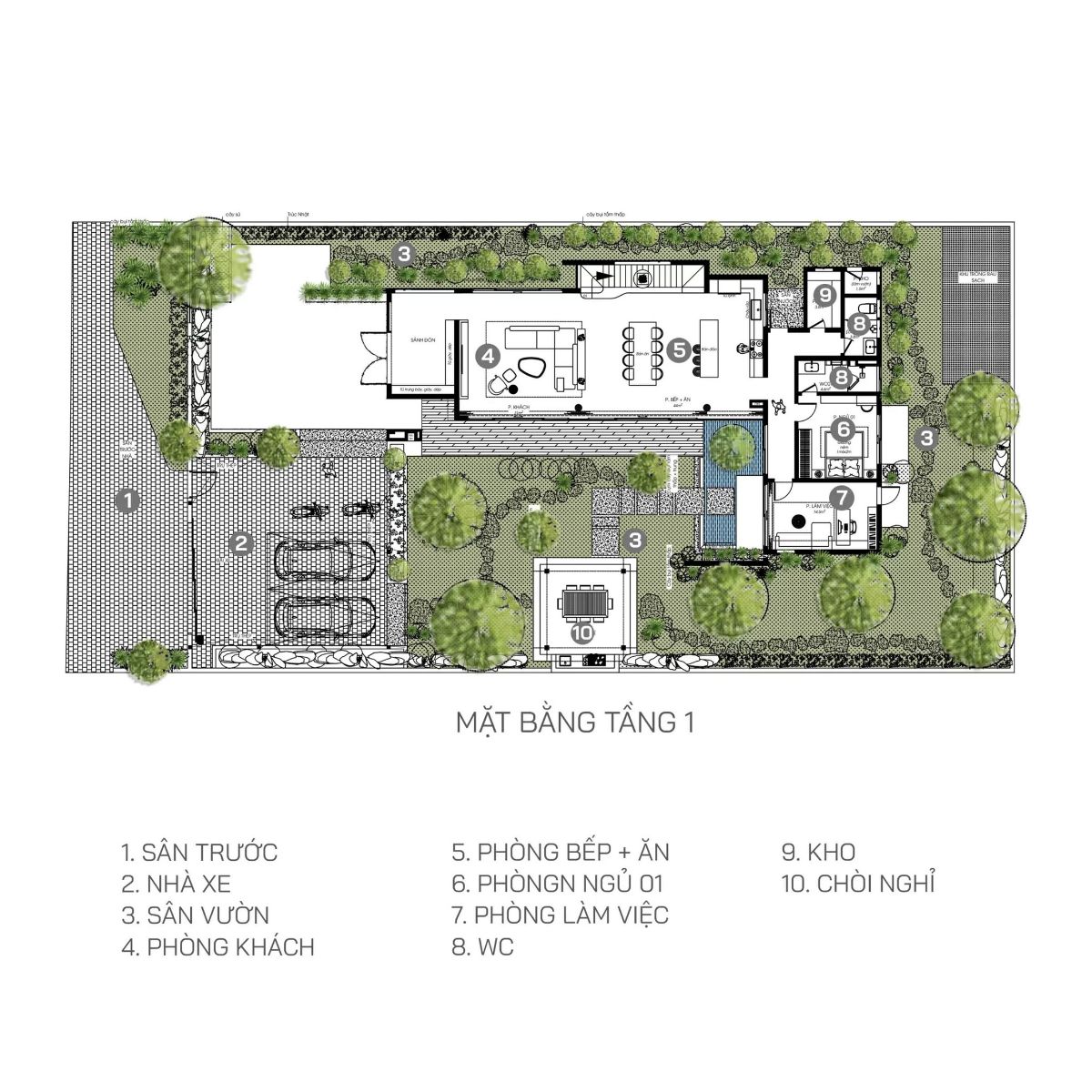 Mẫu biệt thự 1 trệt 1 lầu mái Thái đẹp sang trọng 2026 24 Hồ cá, tiểu cảnh nước và chòi nghỉ giúp gia tăng giá trị thẩm mỹ cũng như trải nghiệm sử dụng cho gia chủ (Ảnh: Sưu tầm)