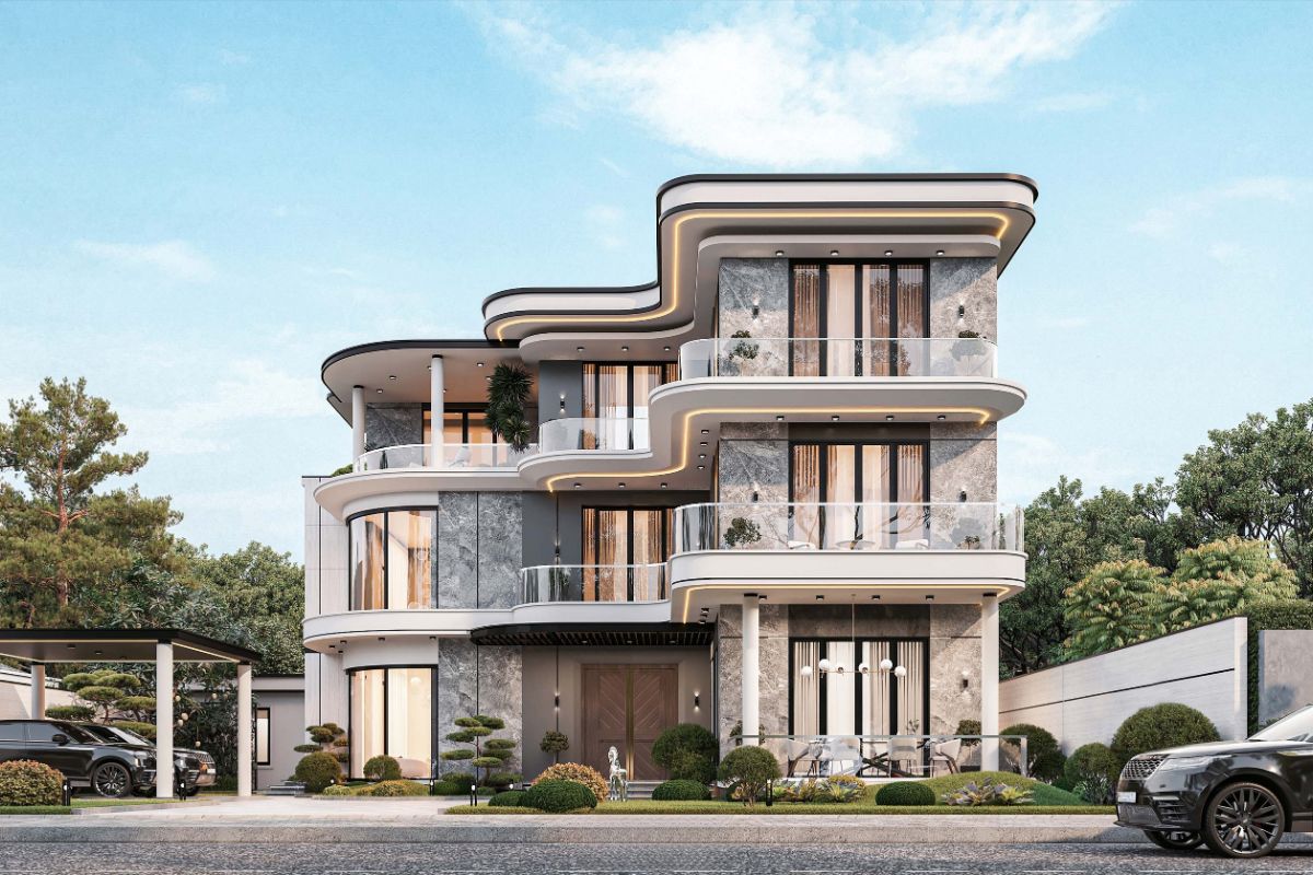 Mẫu biệt thự 1 trệt 2 lầu đẹp 2026: Bản vẽ mặt bằng & báo giá chi tiết 25 Từ mặt tiền đến cảnh quan, mọi yếu tố trong biệt thự luxury đều được đầu tư kỹ lưỡng để tạo nên trải nghiệm sống đẳng cấp (Ảnh: Sưu tầm)