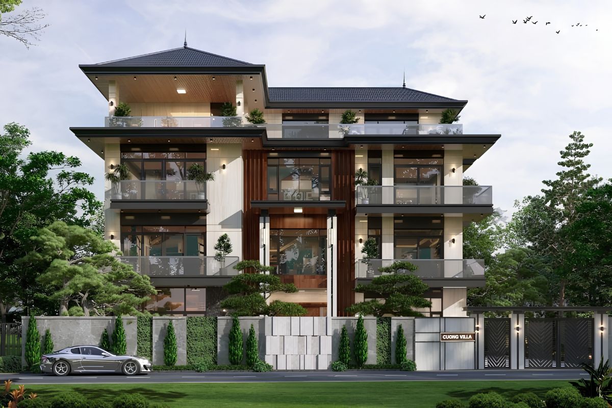 Mẫu biệt thự 1 trệt 3 lầu đẹp đẳng cấp kèm báo giá chi tiết 2026 13 Phong cách Japandi mang đến vẻ đẹp nhẹ nhàng và tinh tế cho biệt thự 1 trệt 3 lầu (Ảnh: Sưu tầm)