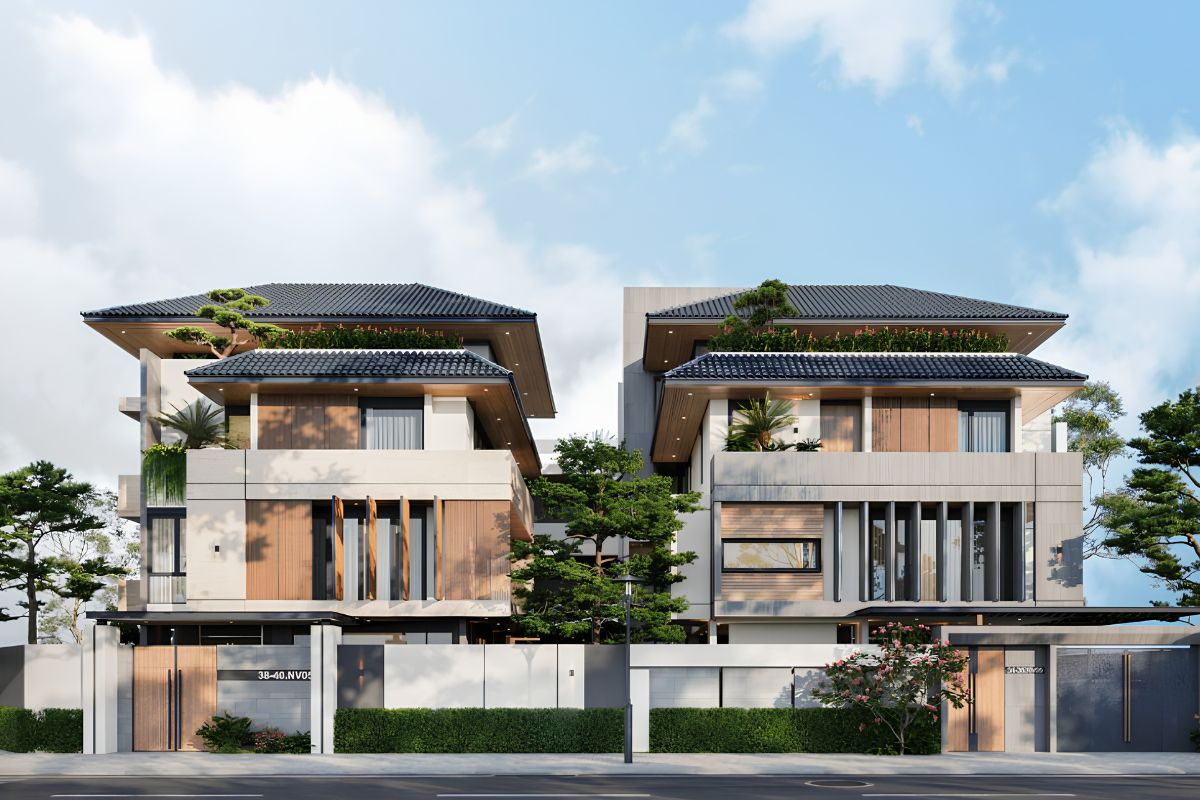 Mẫu biệt thự 1 trệt 3 lầu đẹp đẳng cấp kèm báo giá chi tiết 2026 14 Hình khối đơn giản cùng những khoảng mở vừa đủ tạo nên cảm giác thư thái (Ảnh: Sưu tầm)