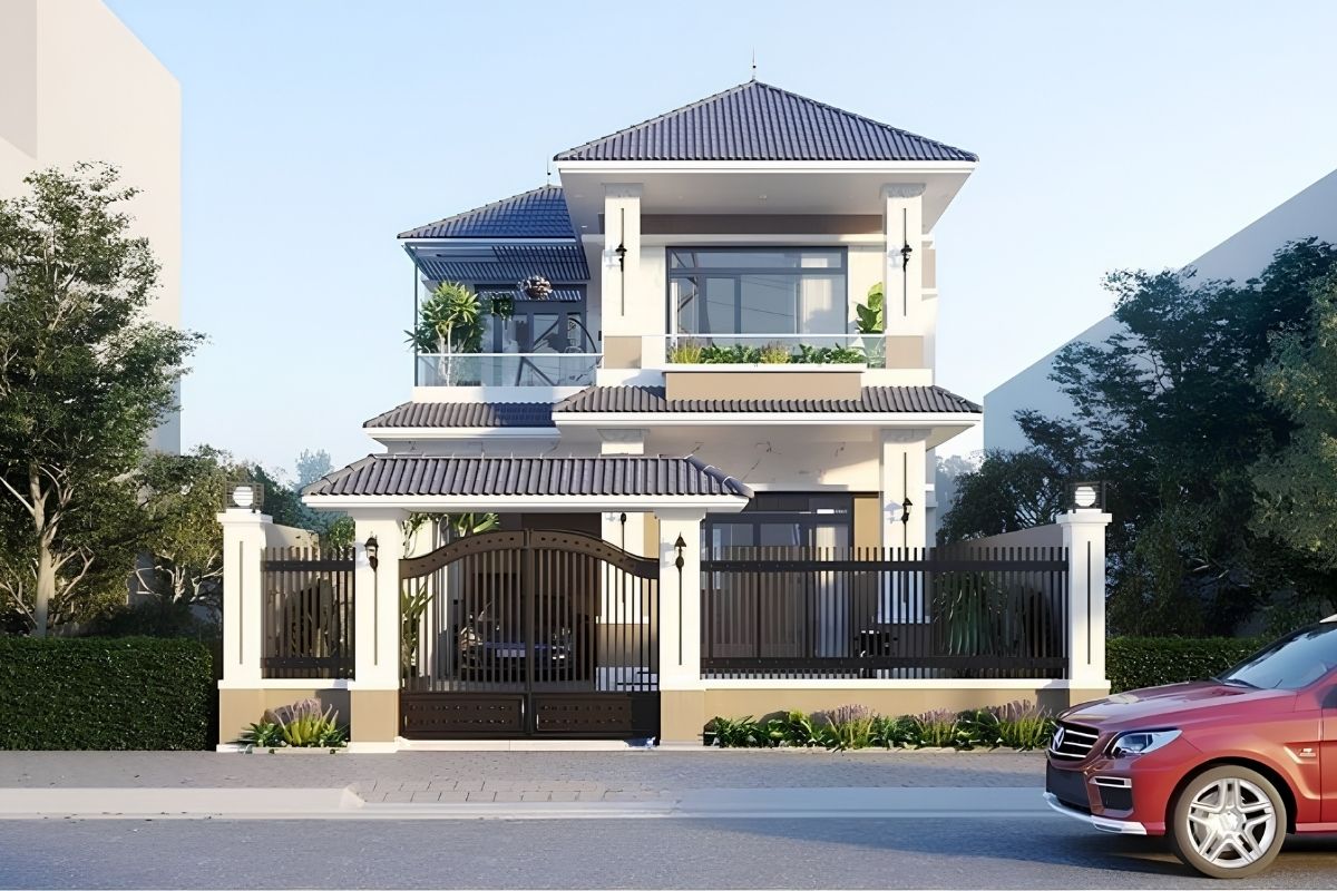 Từ phong cách hiện đại đến tân cổ điển, biệt thự 2 tầng 4 phòng ngủ mái Nhật luôn giữ được sức hút bền vững theo thời gian  (Ảnh: Sưu tầm)