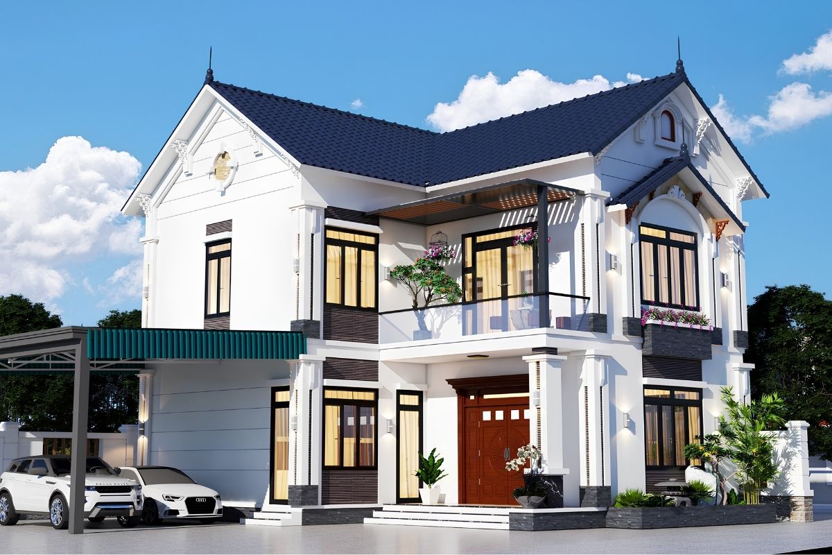 Độ dốc lớn giúp mái Thái thoát nước nhanh và hạn chế hấp thụ nhiệt cho công trình  (Ảnh: Sưu tầm)