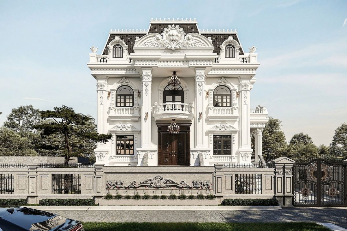 Mái Mansard mang đậm dấu ấn kiến trúc châu Âu và góp phần nâng tầm diện mạo biệt thự  (Ảnh: Sưu tầm)