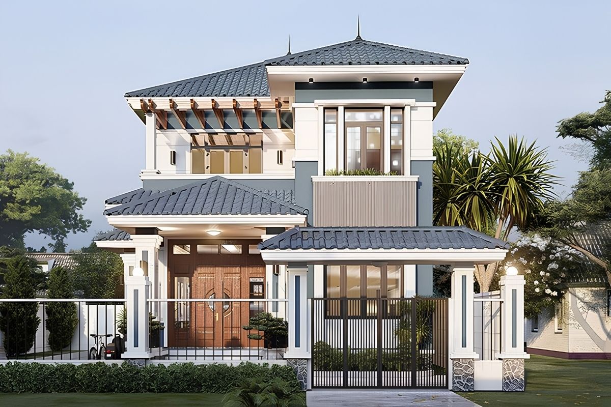 Biệt thự 2 tầng 4 phòng ngủ có phòng thờ đáp ứng nhu cầu văn hóa tâm linh của nhiều gia đình Việt  (Ảnh: Sưu tầm)