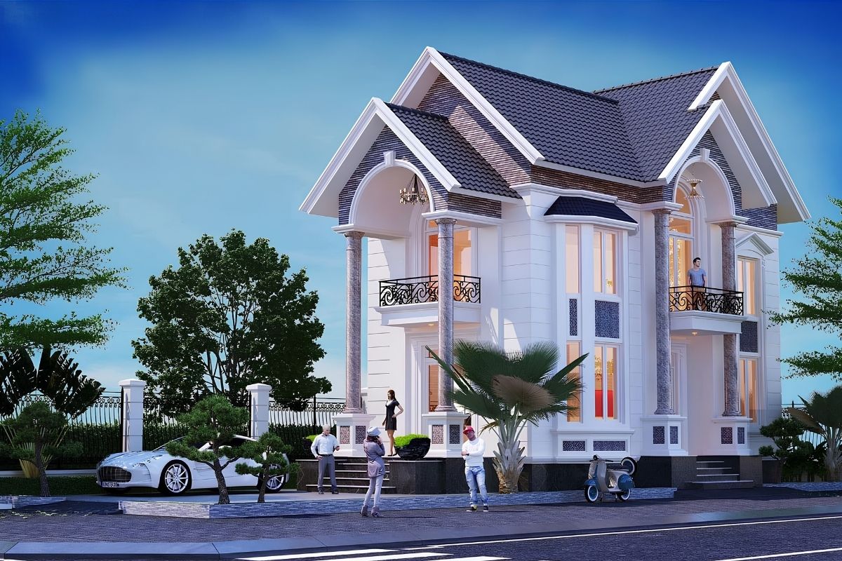 Mẫu biệt thự 2 tầng 5 phòng ngủ đẹp kèm báo giá 2026 30 Mẫu biệt thự 2 tầng 5 phòng ngủ 150m2 phù hợp gia đình từ 5 đến 8 thành viên (Ảnh: Sưu tầm)
