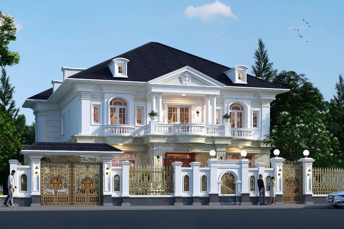 Mẫu biệt thự 2 tầng 5 phòng ngủ đẹp kèm báo giá 2026 34 Thiết kế biệt thự 2 tầng 5 phòng ngủ 200m2 phù hợp gia đình đông thành viên và nhu cầu nghỉ dưỡng (Ảnh: Sưu tầm)
