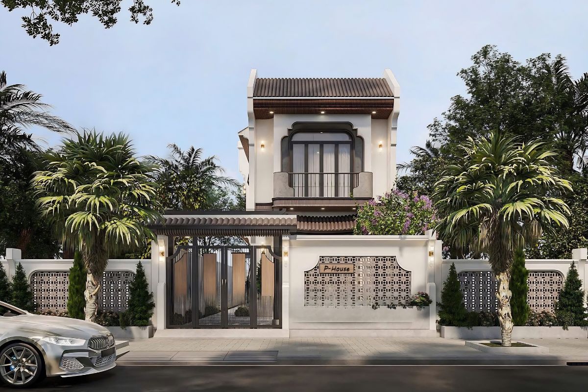 25+ Mẫu biệt thự 2 tầng phong cách Indochine đẹp lãng mạn & báo giá 2026 34 Giải pháp lý tưởng cho những gia chủ muốn tối ưu ngân sách đầu tư (Ảnh: Sưu tầm)