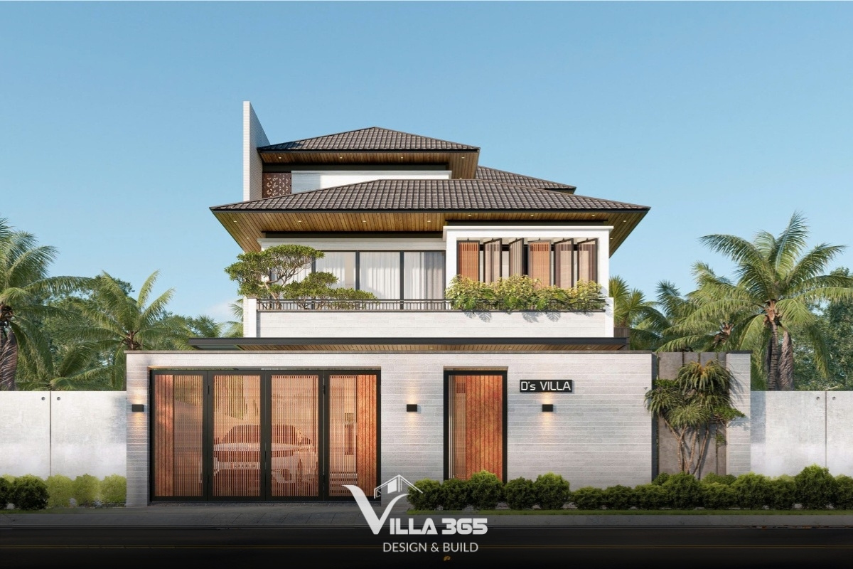 Mẫu biệt thự 2 tầng mặt tiền 10m đẹp 2026: bản vẽ & báo giá trọn gói 1 Biệt thự 2 tầng mặt tiền 10m sở hữu lợi thế chiều ngang rộng rãi, giúp kiến tạo không gian sống bề thế, thông thoáng và tiện nghi
