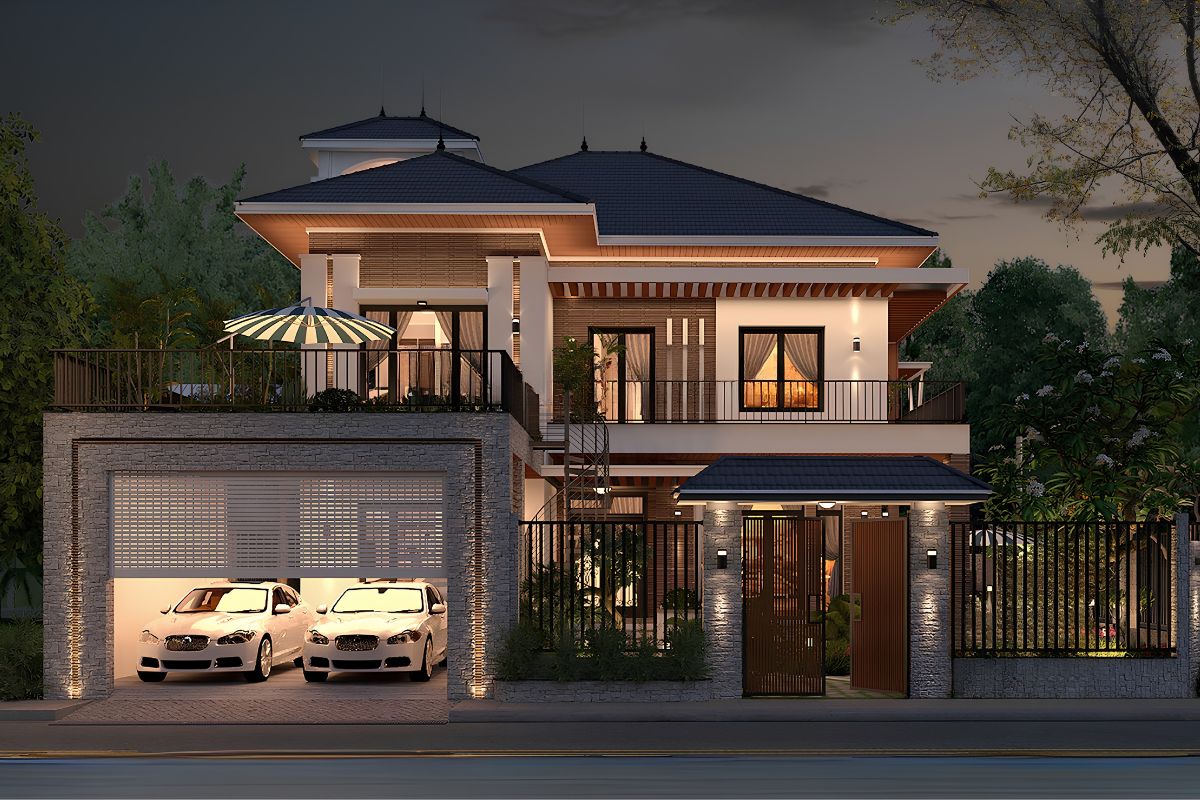 Mẫu biệt thự 2 tầng mặt tiền 12m đẹp nhất 2026 & báo giá trọn gói 6 Giải pháp mái Nhật giúp chống nóng, thoát nước tốt và phù hợp với khí hậu Việt Nam (Ảnh: Sưu tầm)