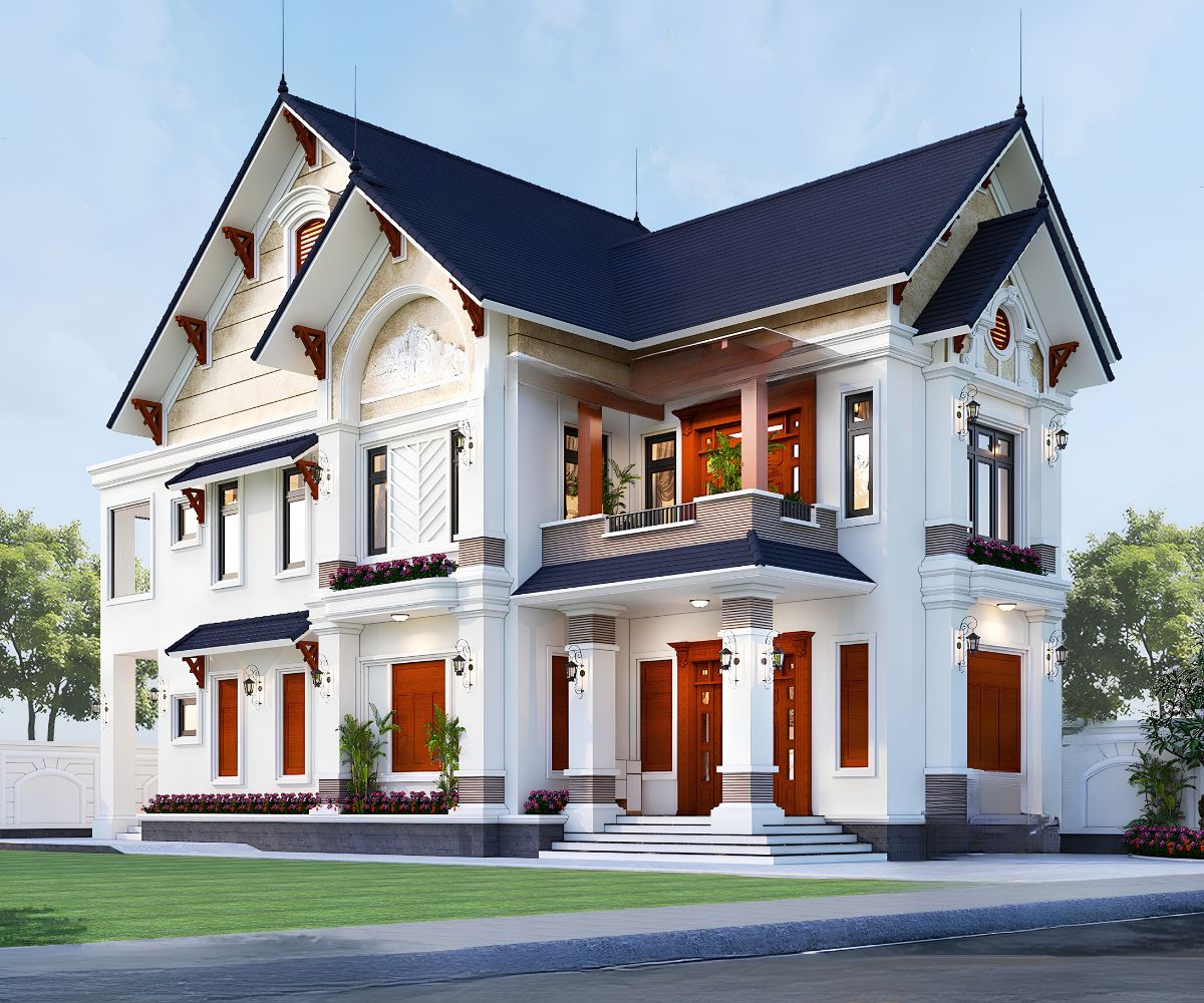 Mẫu biệt thự 2 tầng mặt tiền 12m đẹp nhất 2026 & báo giá trọn gói 20 Công năng được phân chia khoa học, đảm bảo sự riêng tư và tiện nghi (Ảnh: Sưu tầm)