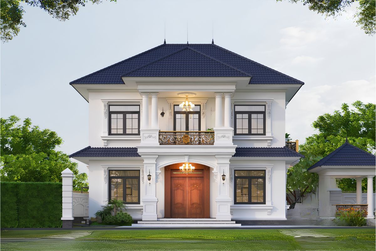 Mẫu biệt thự 2 tầng mặt tiền 12m đẹp nhất 2026 & báo giá trọn gói 26 Hồ cá, chòi nghỉ và các khu thư giãn ngoài trời tạo nên không gian nghỉ dưỡng tại gia (Ảnh: Sưu tầm)