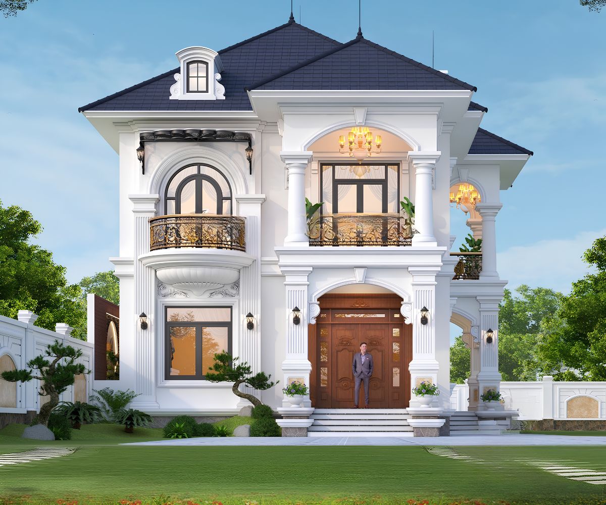 Mẫu biệt thự 2 tầng mặt tiền 12m đẹp nhất 2026 & báo giá trọn gói 27 Đây là mô hình biệt thự được nhiều gia đình lựa chọn trong xu hướng sống xanh hiện nay (Ảnh: Sưu tầm)