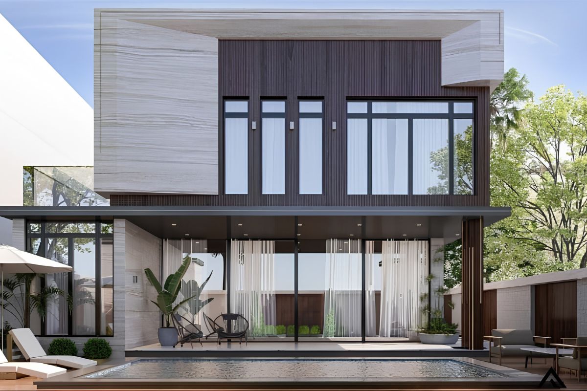 Mẫu biệt thự 2 tầng mặt tiền 7m đẹp & báo giá chi tiết 2026 5 Đây là lựa chọn lý tưởng cho những gia đình yêu thích không gian sống năng động và bắt kịp xu hướng (Ảnh: Sưu tầm)