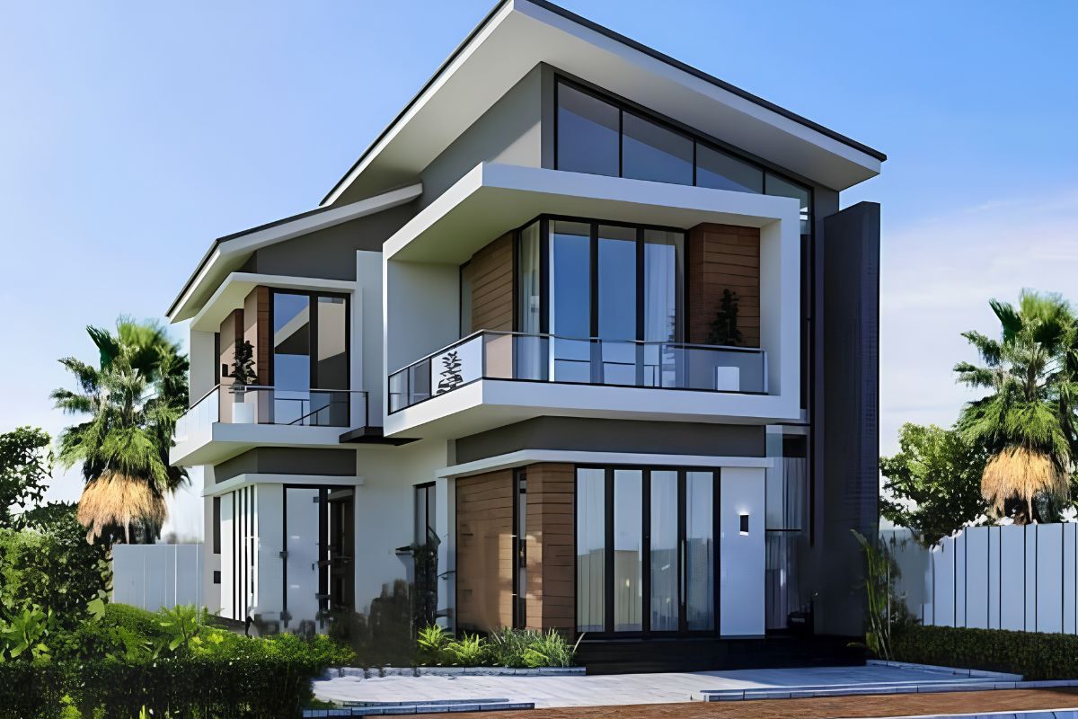 Mẫu biệt thự 2 tầng mặt tiền 7m đẹp & báo giá chi tiết 2026 20 Phong cách này thường xuất hiện trong các mẫu biệt thự hiện đại theo xu hướng mới (Ảnh: Sưu tầm)