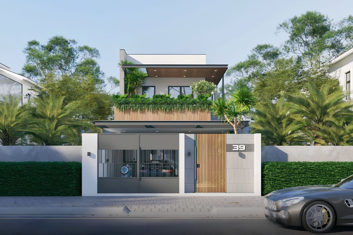 Mẫu biệt thự 2 tầng mặt tiền 7m đẹp & báo giá chi tiết 2026 26 Đây là phương án được lựa chọn nhiều nhờ khả năng cân bằng giữa công năng và chi phí đầu tư (Ảnh: Sưu tầm)