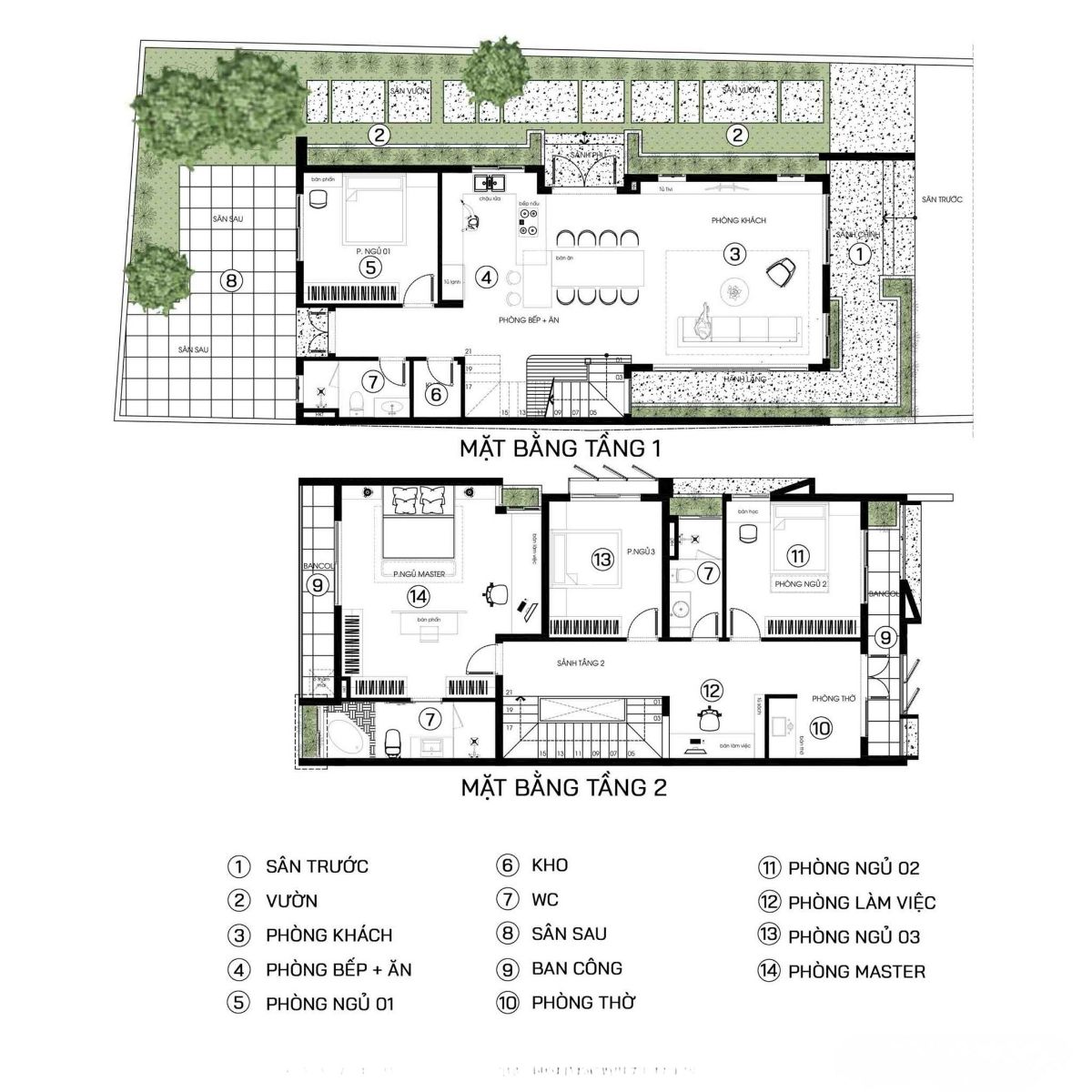 Mẫu biệt thự 2 tầng mặt tiền 7m đẹp & báo giá chi tiết 2026 36 Một mặt bằng được tổ chức hợp lý sẽ giúp tối ưu diện tích sử dụng và nâng cao trải nghiệm sống (Ảnh: Sưu tầm)