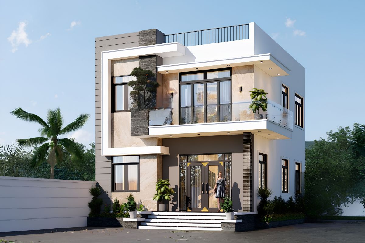 Nhờ nhiều khoảng mở và khả năng kết nối cảnh quan, biệt thự hiện đại mặt tiền 9m luôn mang đến môi trường sống thông thoáng và dễ chịu (Ảnh: Sưu tầm)