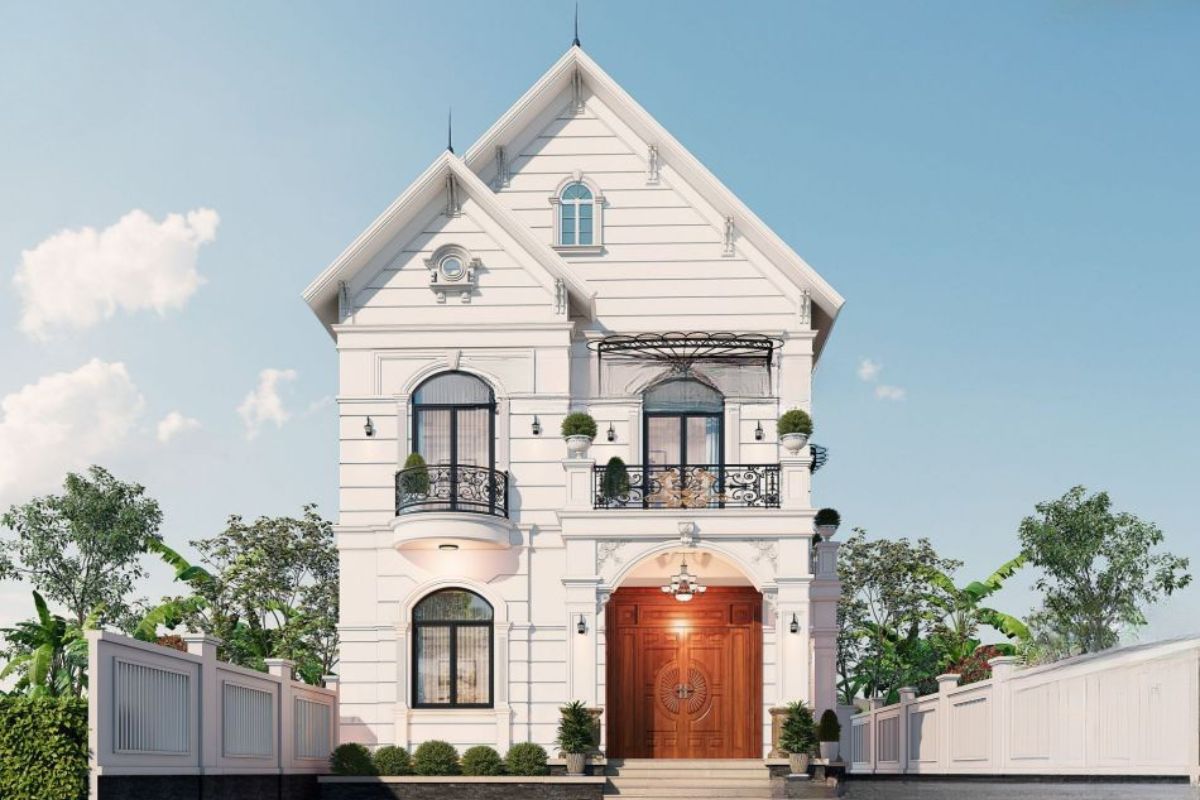 Độ dốc mái lớn giúp công trình trở nên thanh thoát và tạo cảm giác cao ráo hơn so với thực tế (Ảnh: Sưu tầm)