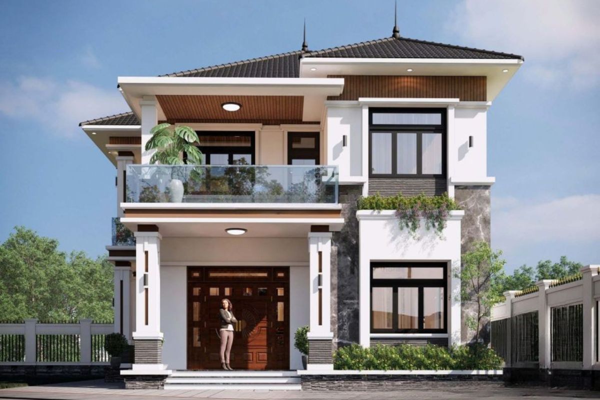 Kiểu mái này giúp công trình giữ được vẻ đẹp thanh lịch mà vẫn đảm bảo tính ứng dụng cao (Ảnh: Sưu tầm)