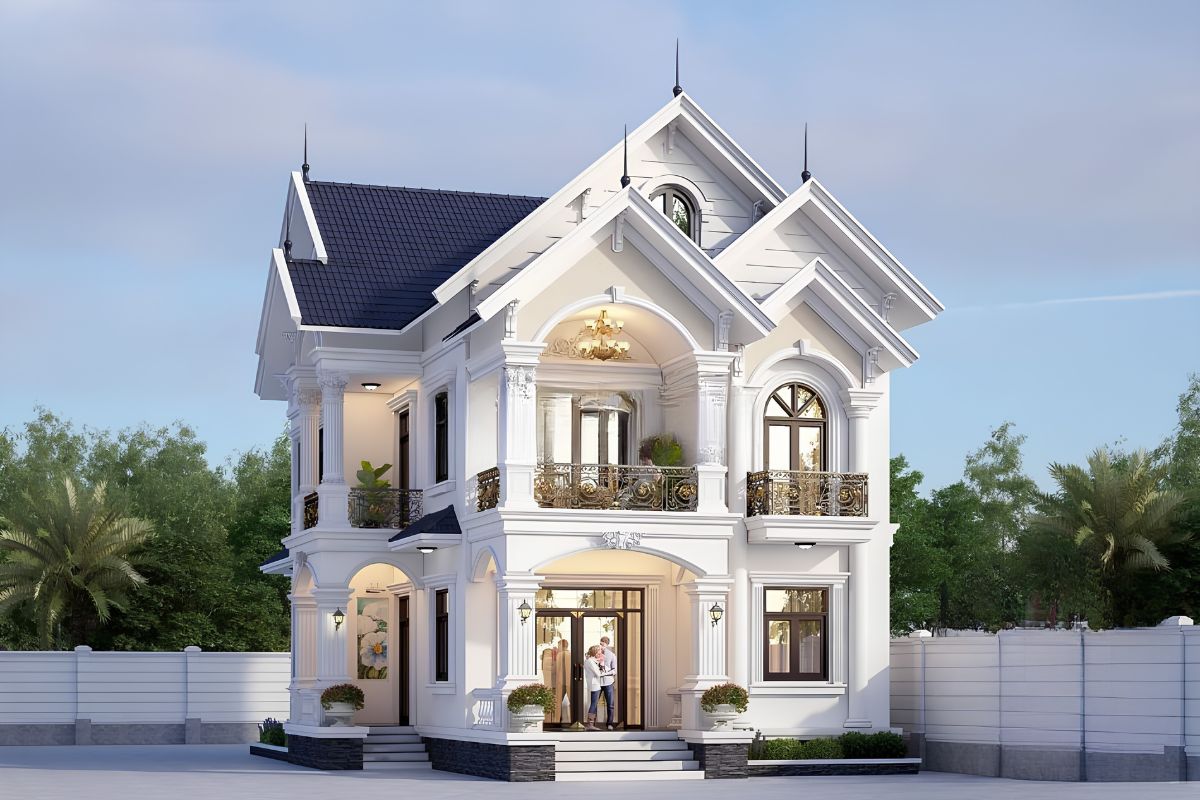 Mẫu biệt thự mái Thái mặt tiền 9m 3 phòng ngủ là giải pháp phù hợp cho các gia đình trẻ hiện nay (Ảnh: Sưu tầm)