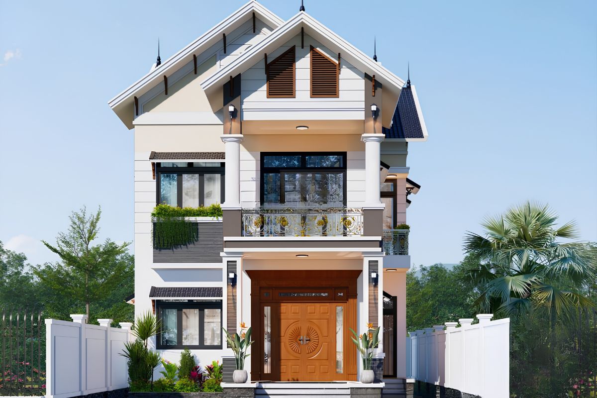 Những mẫu biệt thự 2 tầng mặt tiền 9m đẹp 4 phòng ngủ đáp ứng tốt nhu cầu của gia đình nhiều thế hệ (Ảnh: Sưu tầm)