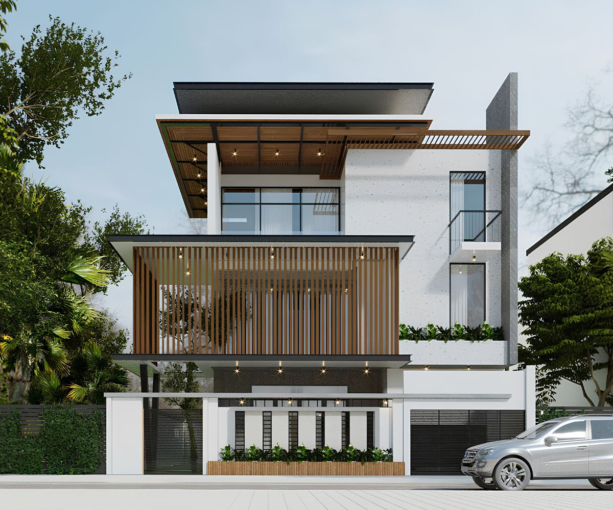 Hình khối rõ ràng giúp công trình trở nên gọn gàng và dễ kiểm soát tỷ lệ kiến trúc (Ảnh: Sưu tầm)