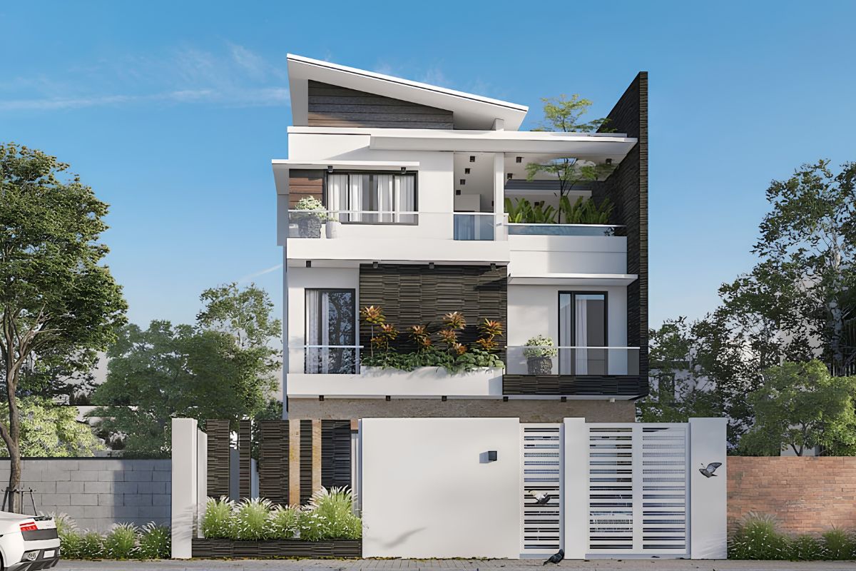 Những đường mái bất đối xứng tạo nên dấu ấn khác biệt cho tổng thể công trình (Ảnh: Sưu tầm)