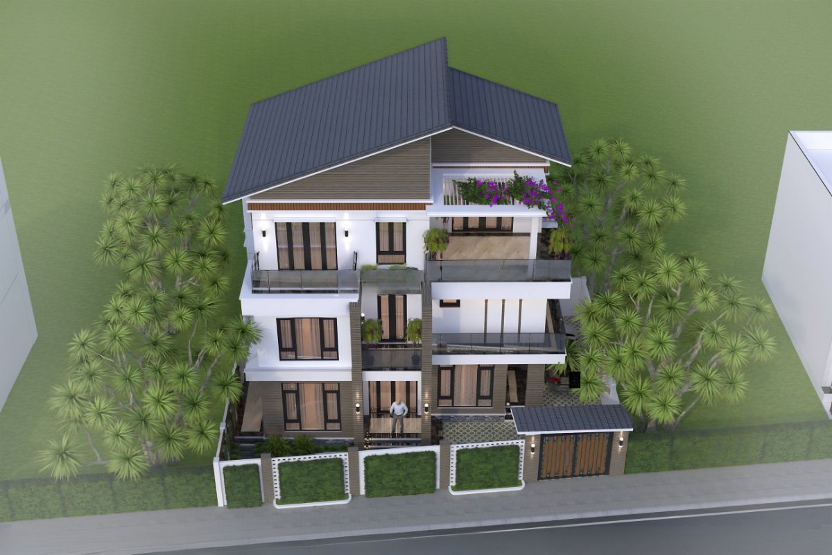 Kiểu mái lệch mang lại cảm giác chuyển động và tăng tính nhận diện cho kiến trúc (Ảnh: Sưu tầm)