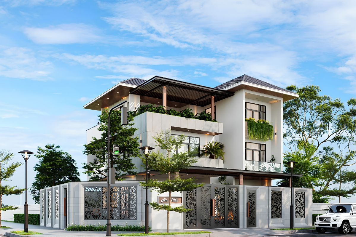 Hệ ban công, cửa sổ và mảng xanh được khai thác tối đa để tăng tính thẩm mỹ cho mặt đứng (Ảnh: Sưu tầm)