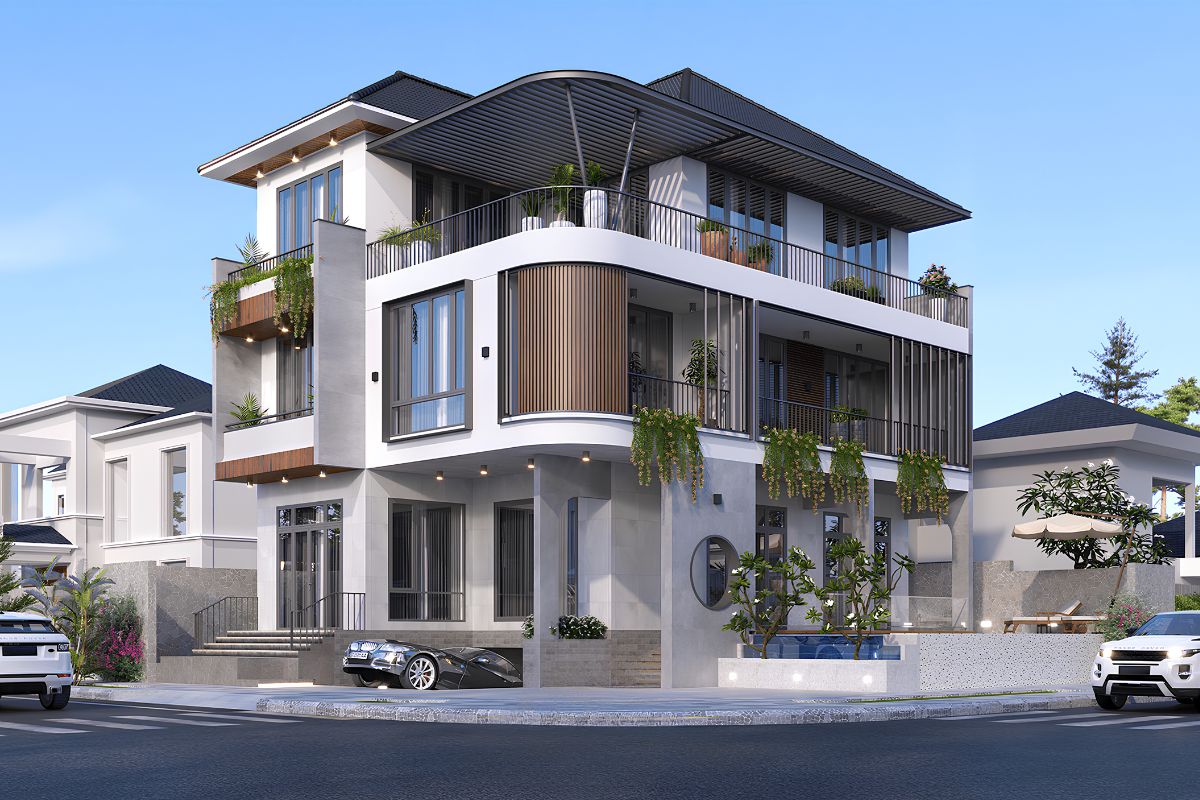Đây là giải pháp lý tưởng cho những khu đất góc có vị trí nổi bật (Ảnh: Sưu tầm)