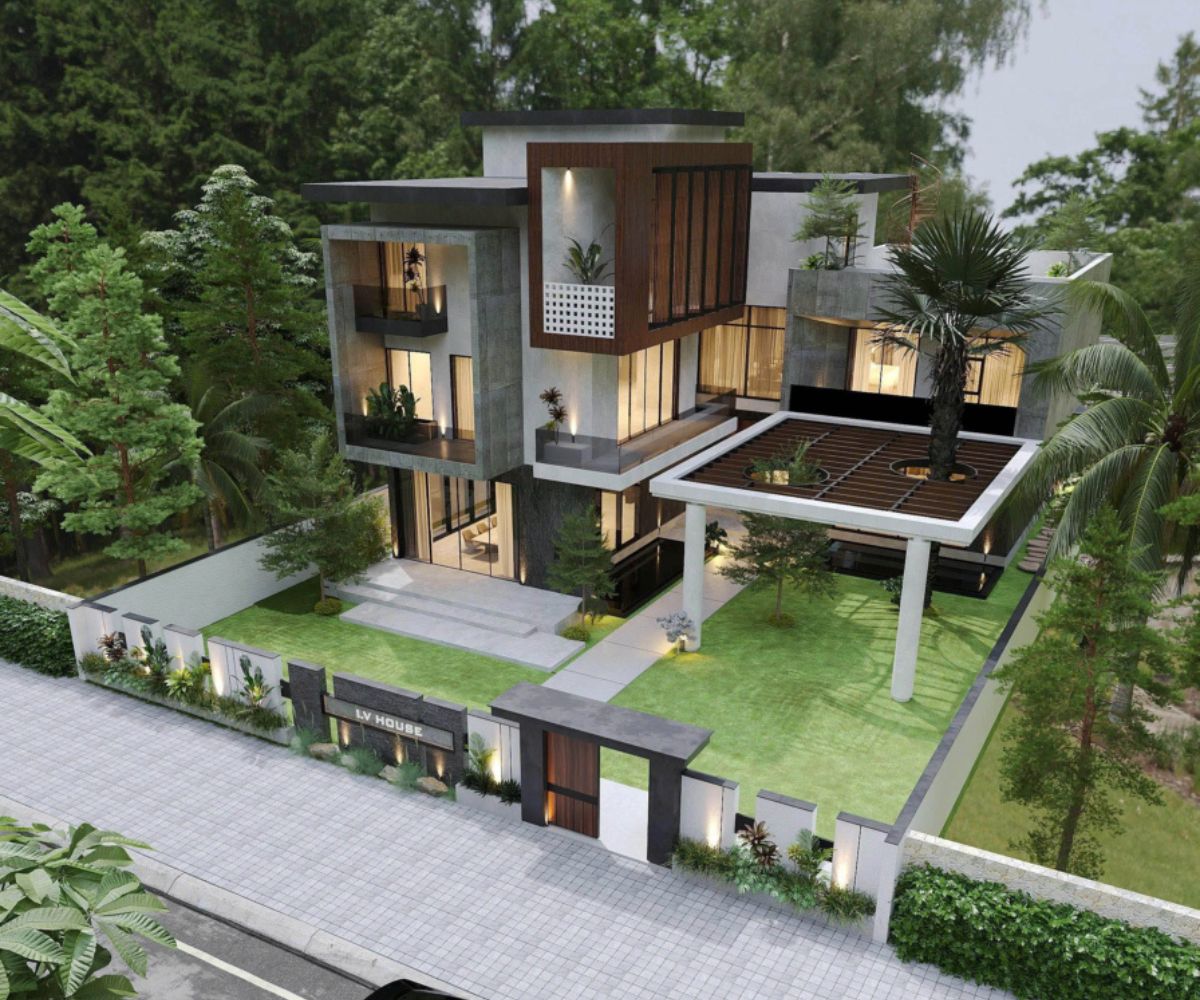 Những khoảng xanh được bố trí hợp lý giúp công trình trở nên mềm mại và thư thái hơn (Ảnh: Sưu tầm)