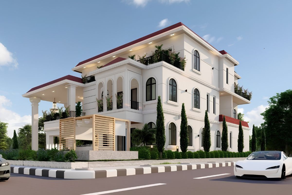 Mẫu biệt thự 3 tầng 2 mặt tiền đẹp nhất 2026 & báo giá tối ưu 32 Gara được thiết kế thông thoáng sẽ giúp nhà biệt thự 3 tầng 2 mặt tiền tiện nghi, an toàn và vận hành hiệu quả (Ảnh: Sưu tầm)