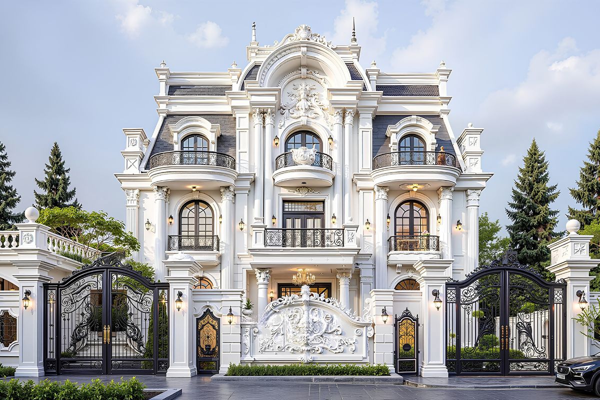 Với những khu đất rộng, kiến trúc cổ điển có điều kiện phát huy tối đa vẻ đẹp vốn có (Ảnh: Sưu tầm)