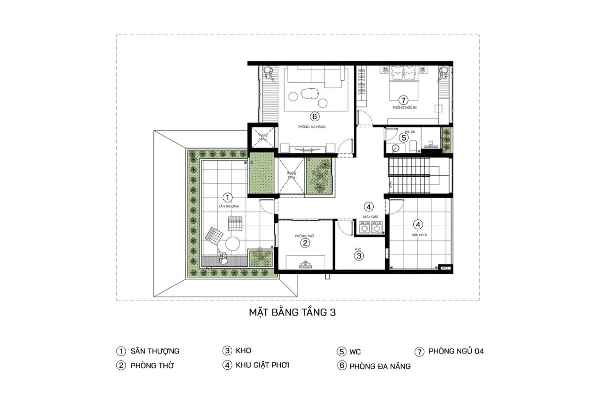 Tầng ba mở rộng trải nghiệm sống với các không gian thư giãn, giải trí và những khu vực mang giá trị tinh thần đặc biệt (Ảnh: Sưu tầm)