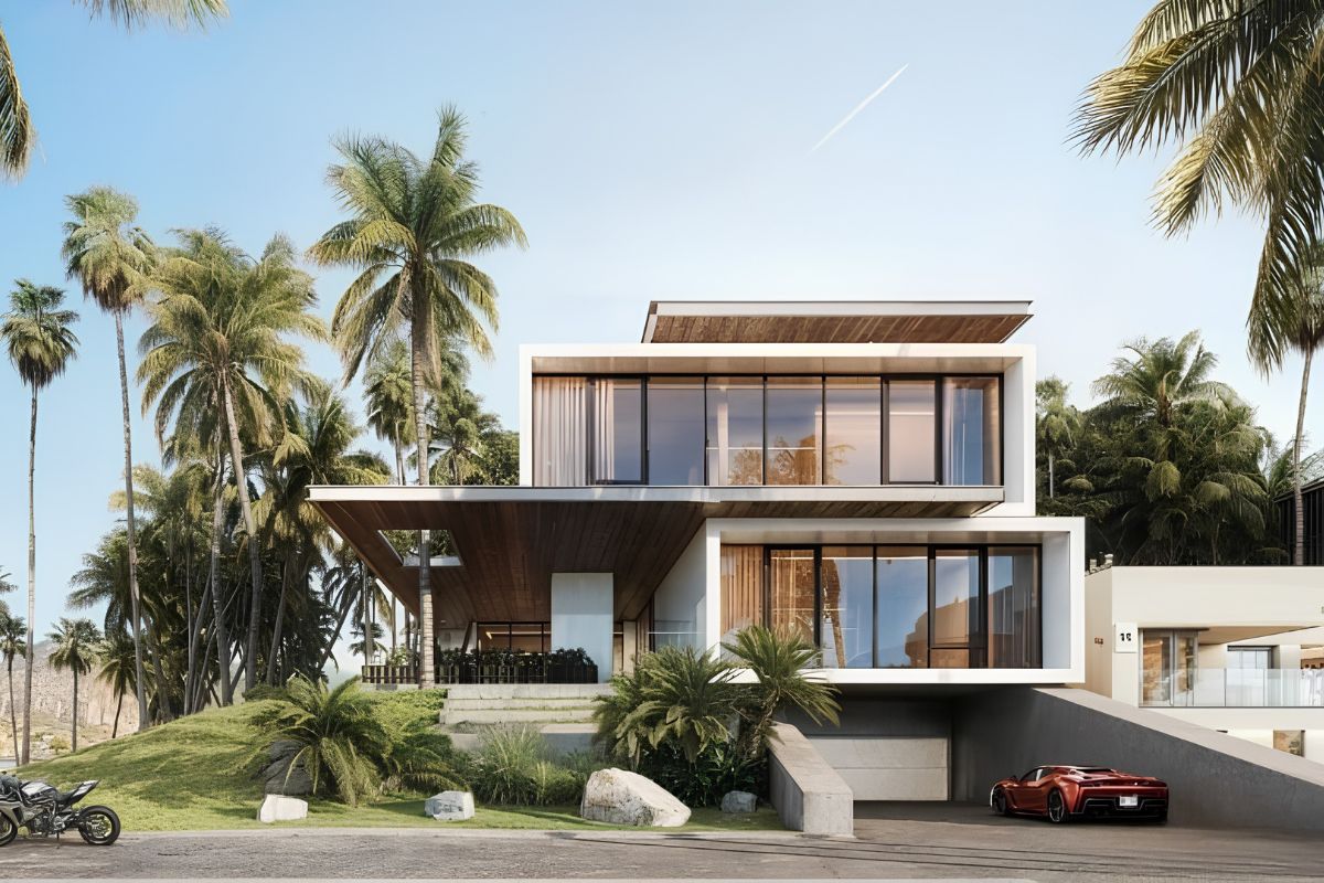 Mẫu biệt thự 2 tầng mái bằng hiện đại đẹp & xu hướng 2026 33 Biệt thự mái bằng 2 tầng mini là lựa chọn cân bằng giữa ngân sách, công năng và giá trị thẩm mỹ (Ảnh: Sưu tầm)