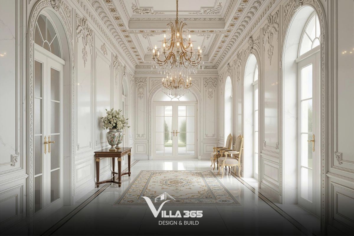 Thiết kế nội thất Flora Villa - Tổ ấm nhã nhặn mang hơi thở đồng quê Ý 6 Hành lang vòm lấy cảm hứng từ các galleria châu Âu đóng vai trò như trục kết nối xuyên suốt, liên kết các không gian chức năng trong nhà