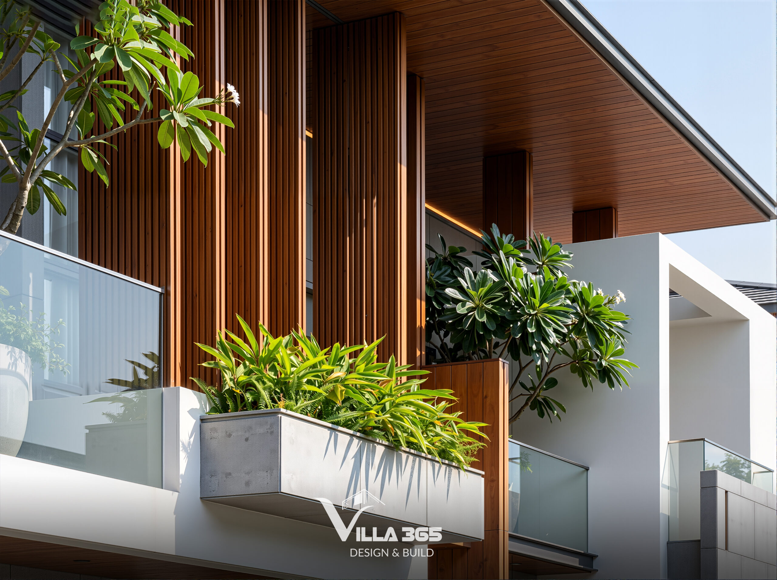 Biệt thự hiện đại Hạ Villa – Chốn bình yên mang âm hưởng mùa hạ 11 Vật liệu gỗ, đá tự nhiên hiện diện trong công trình