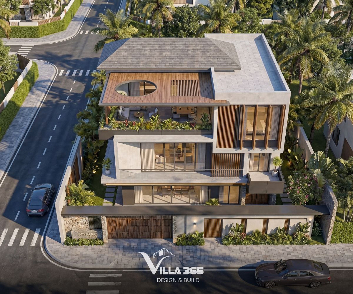 Từ khu đất vát góc với hình dạng không đều, Habour Villa được tạo nên bằng những mảng khối linh hoạt, vừa đáp ứng công năng vừa tạo dấu ấn riêng nơi góc phố 