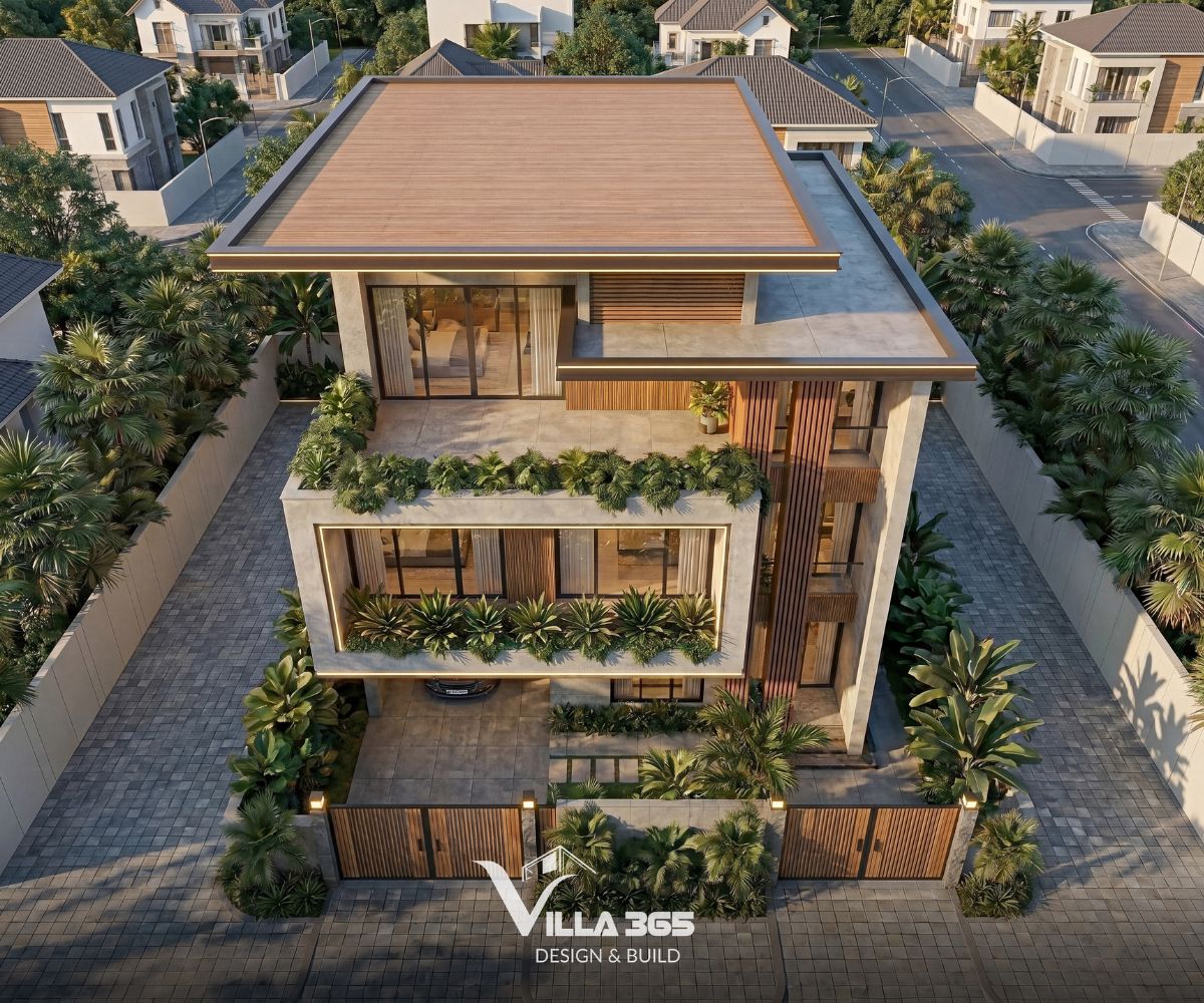 Hoài Villa – Tổ ấm của những hoài niệm tinh tế 4 “Hàng lan can xanh” nơi ban công của Hoài Villa