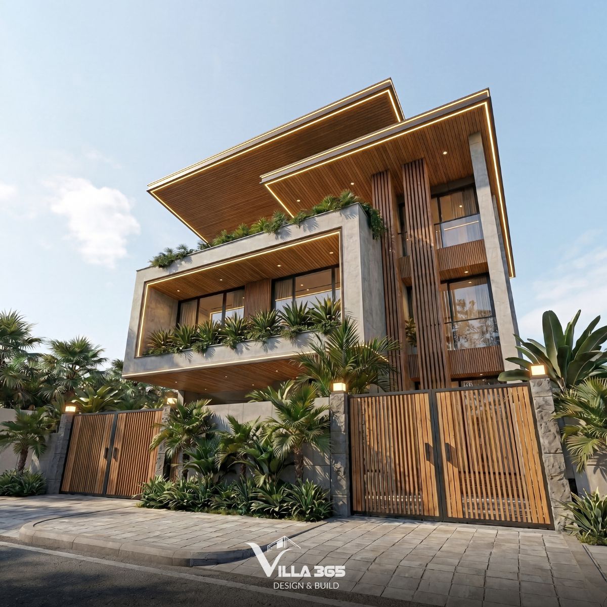 Hoài Villa – Tổ ấm của những hoài niệm tinh tế 5 Cổng, tường bao và mảng xanh – lớp “lá chắn” duy trì sự riêng tư