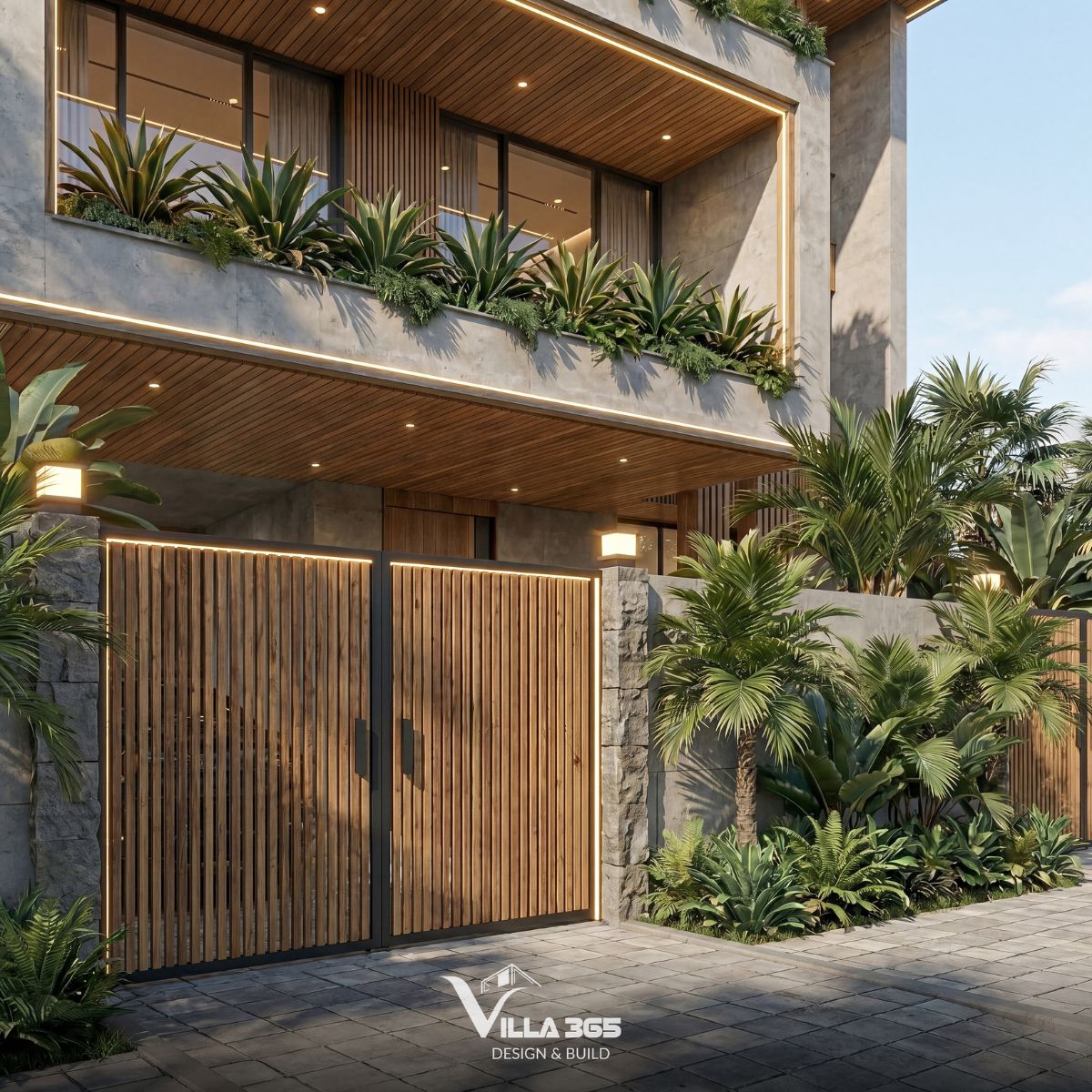 Hoài Villa – Tổ ấm của những hoài niệm tinh tế 8 Mảng xanh là một phần trong ngôn ngữ thiết kế của Hoài Villa