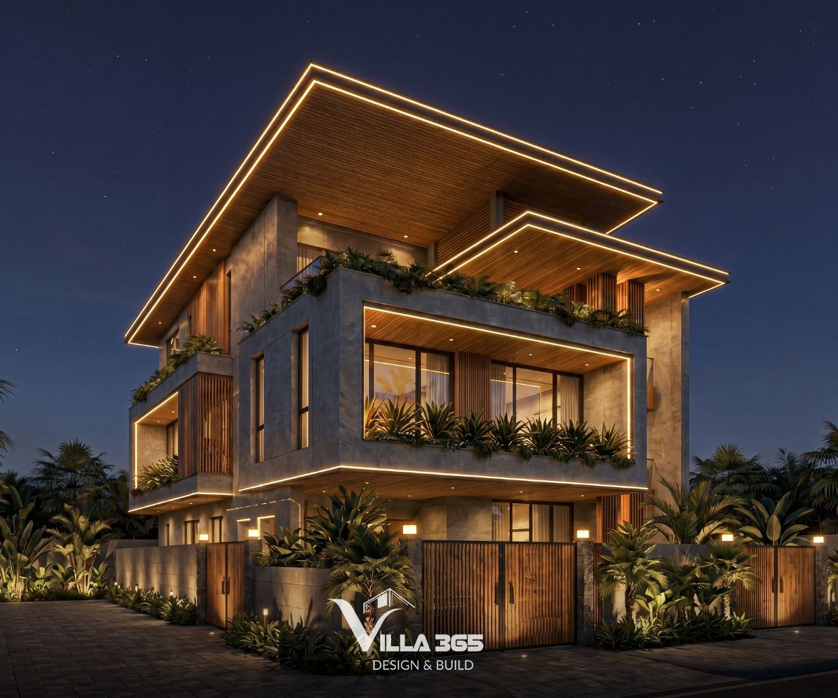 Hoài Villa – Tổ ấm của những hoài niệm tinh tế 9 Hiệu ứng bỏng đổ tạo nên bởi hệ đèn về đêm