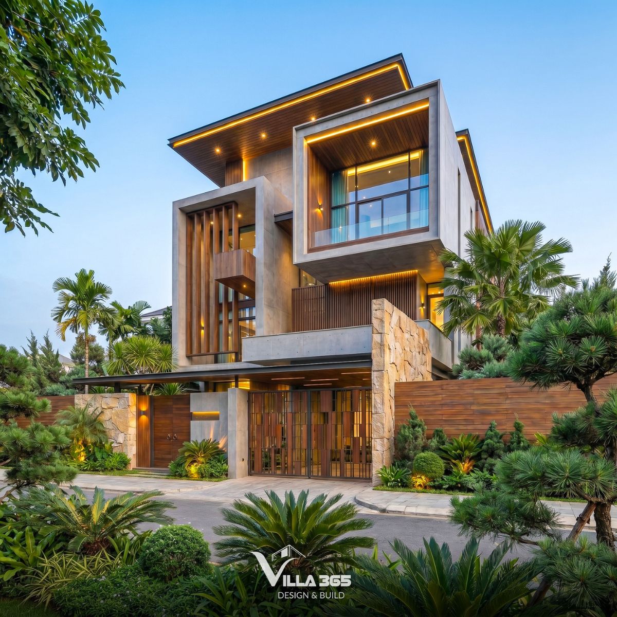 Home Retreat Villa – Ốc đảo bình yên giữa đô thị hiện đại 6 Thiết kế mặt tiền nhiều lớp mang đến khả năng chống bức xạ hiệu quả mà vẫn giữ được sự kết nối với cảnh quan bên ngoài