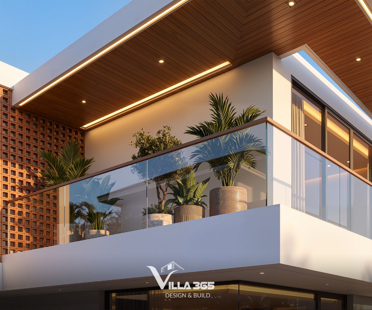 Biệt thự 3 tầng Nghệ Villa - Nghệ thuật thủ công trong hình hài đương đại 4 Những chậu cây bằng gốm sứ tạo nét chấm phá cho ban công