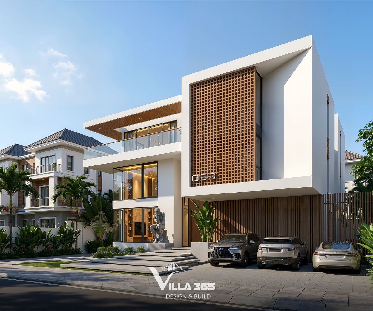 Biệt thự 3 tầng Nghệ Villa - Nghệ thuật thủ công trong hình hài đương đại 6 Tượng điêu khắc góp phần làm mềm hình khối kiến trúc