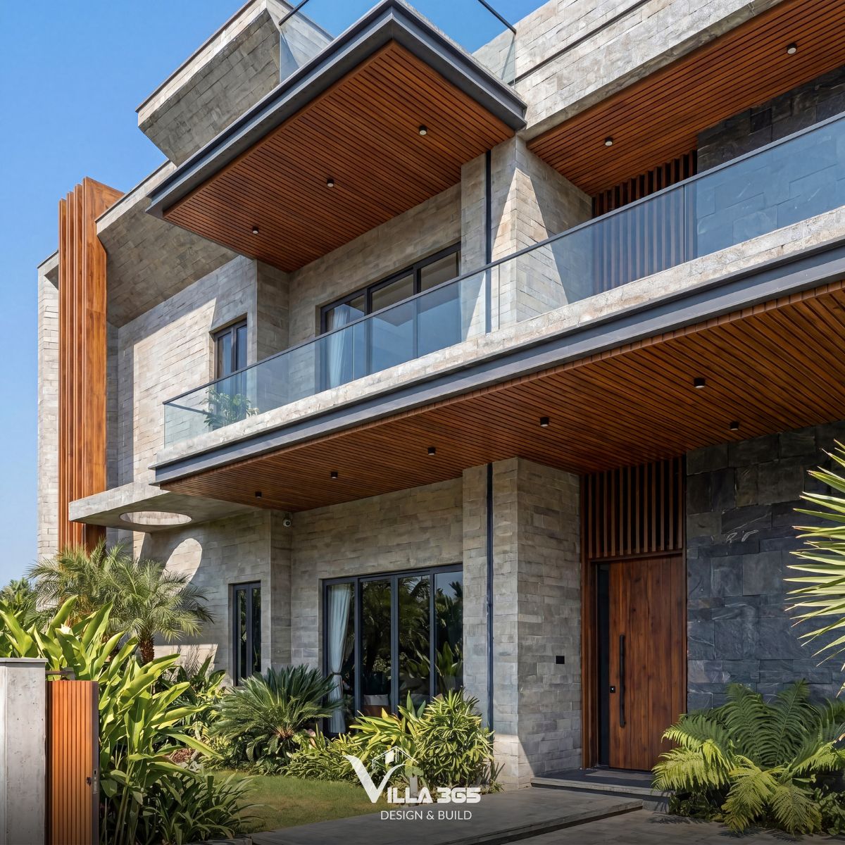 Nguyên Mộc Villa – Khi kiến trúc thuận tự nhiên trở thành giải pháp chống nóng bền vững 9 Hệ lam gỗ và các ô kính lớn vừa đảm nhiệm vai trò điều tiết ánh sáng, vừa góp phần nâng cao tính riêng tư cho công trình