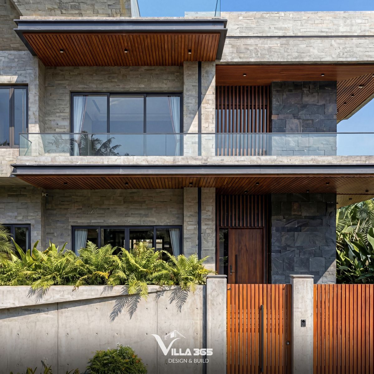Nguyên Mộc Villa – Khi kiến trúc thuận tự nhiên trở thành giải pháp chống nóng bền vững 11 Ánh sáng tự nhiên trở thành chất liệu vô hình, làm nổi bật vẻ đẹp của bê tông thô, đá slate sẫm màu và những bề mặt gỗ trầm ấm